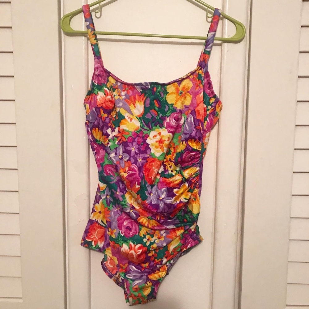 Vintage 90s Bright Floral Swimsuit